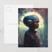 Science Fiction Black Woman Afrofuturism Briefkaart (Voorkant / Achterkant)