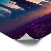 Science Fiction Cyberpunk Space City Poster (Hoek)