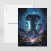 Science Fiction Fantasy Mushroom Cavern City Briefkaart (Voorkant / Achterkant)