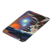  Science Fiction Foreign Planet met Aliens Magneet (Linkerzijde)