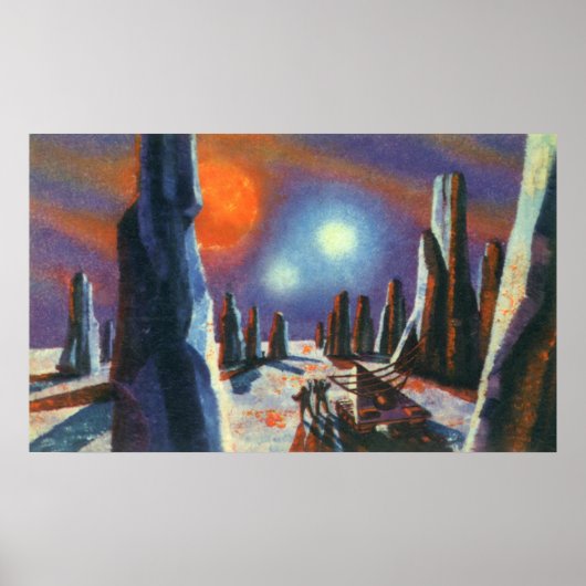 Science Fiction Foreign Planet met Aliens Poster (Voorkant)