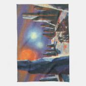  Science Fiction Foreign Planet met Aliens Theedoek (Verticaal)