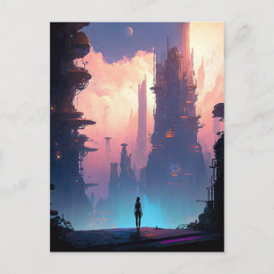 Science Fiction Futuristic City Briefkaart