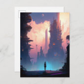 Science Fiction Futuristic City Briefkaart (Voorkant / Achterkant)