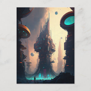 Science Fiction Futuristic City Briefkaart