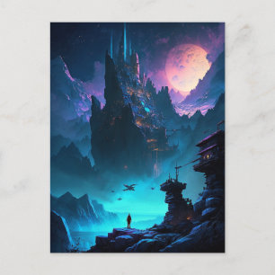 Science Fiction Futuristic City Briefkaart