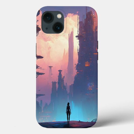 Science Fiction Futuristic City Case-Mate iPhone Case (Achterkant)