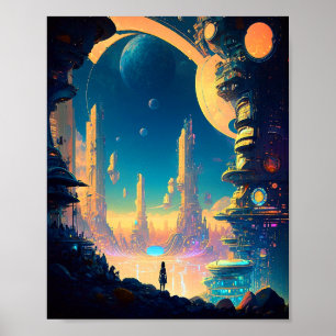 Science Fiction Futuristic City Poster