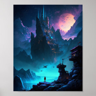 Science Fiction Futuristic City Poster