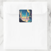 Science Fiction Futuristic City Square Sticker (Tas)