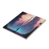 Science Fiction Futuristic City Tegeltje (Zijkant)