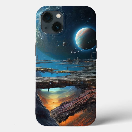 Science Fiction Futuristic Outer Space City Case-Mate iPhone Case (Achterkant)