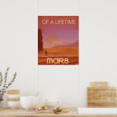 Science Fiction  Mars Vacation Illustratie Poster (Keuken)