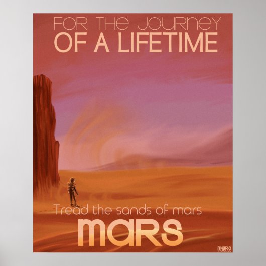 Science Fiction Mars Vacation Illustratie Poster (Voorkant)