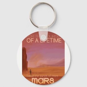 Science Fiction Mars Vacation Illustratie Sleutelhanger