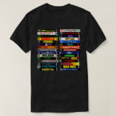 Science Fiction VHS Stack T-shirt (Design voorkant)