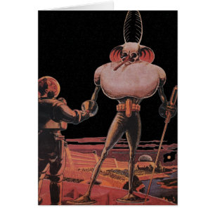 Science-fiction vintage Astronaute Serrer la main