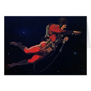 Science-fiction vintage d'astronaute dans l'espace