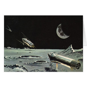 Science-fiction vintage, Fusées spatiales Lune Pla