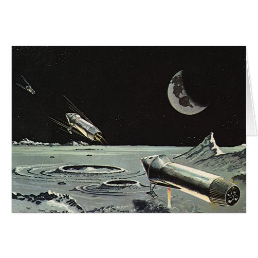 Science-fiction vintage, Fusées spatiales Lune Pla (Devant horizontal)