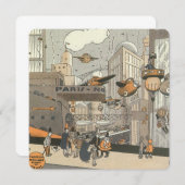 Science-fiction Vintage, Paris, France Invitation (Devant / Derrière)