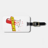 Science Flask Cartoon Bagagelabel (Voorkant horizontaal)