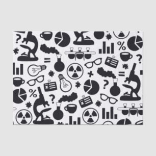 Science for Scientist Pattern (zwart-wit) Tissuepapier