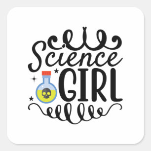 Science Girl Vierkante Sticker