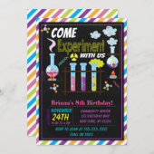 Science Invitation à une fête d'anniversaire pour  (Devant / Derrière)