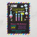 Science Invitation à une fête d'anniversaire pour<br><div class="desc">Invitation à la fête d'anniversaire scientifique pour un anniversaire de fille. C'est l'invitation parfaite pour la fête des savant fous de votre fille.</div>