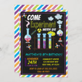 Science Invitation à une fête d'anniversaire pour  (Devant / Derrière)