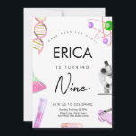 Science Invitation Anniversaire Pour Les Filles<br><div class="desc">Appelle tous les amateurs de science ! Cette invitation d'anniversaire scientifique est l'invitation parfaite pour une fête d'anniversaire à thème scientifique ou chimique.</div>