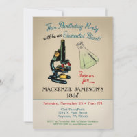 Science Invitation d'anniversaire Microscope