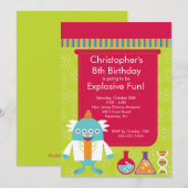 Science Invitation de fête d'anniversaire (Devant / Derrière)