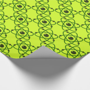 Science is Cool Neon Green Chemistry Atomic Design Cadeaupapier