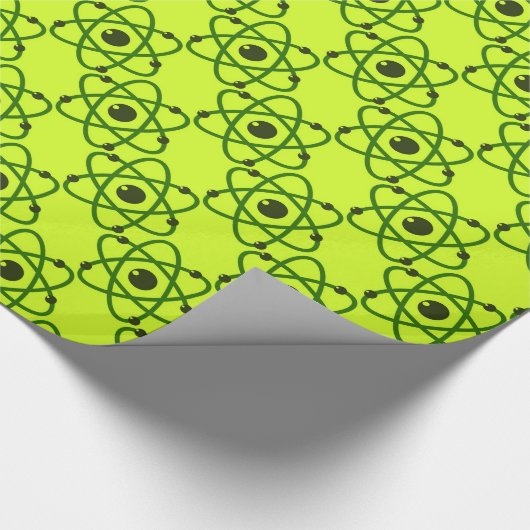 Science is Cool Neon Green Chemistry Atomic Design Cadeaupapier (Hoek)