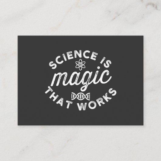 SCIENCE IS MAGIC THAT WORKS VISITEKAARTJE (Voorkant)