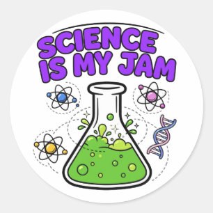 Science Is My Jam Lab Fun Autocollant Rond