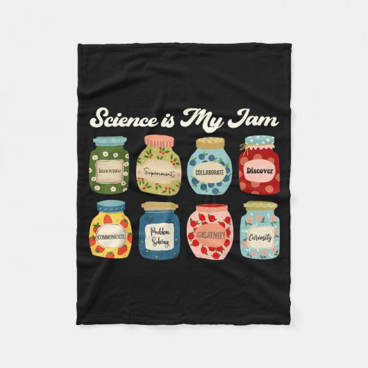 Science Is My Jam Teacher Shirt Stem Student Educa Fleece Deken (Voorkant)