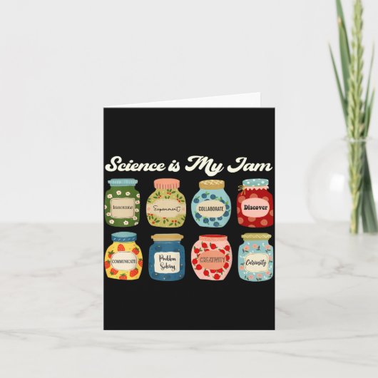 Science Is My Jam Teacher Shirt Stem Student Educa Kaart (Voorkant)