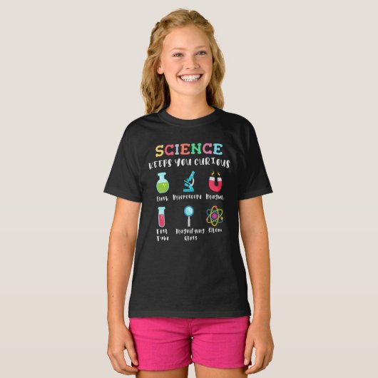 Science keeps you curious t-shirt (Voorkant volledig)