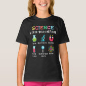 Science keeps you curious t-shirt (Voorkant)