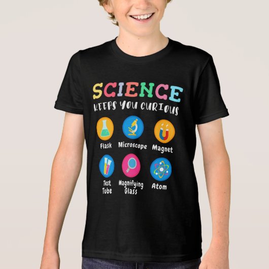 Science keeps you curious Tri-Blend shirt (Voorkant)