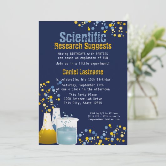 Science Lab Invitation d'anniversaire (Debout devant)