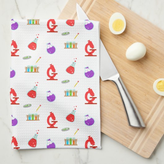 Science Lab Pattern Theedoek (Quarter Fold)