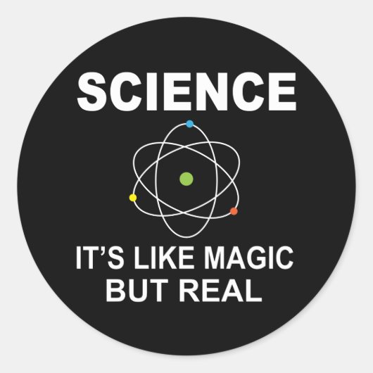 Science Like Magic But Real Ronde Sticker (Voorkant)