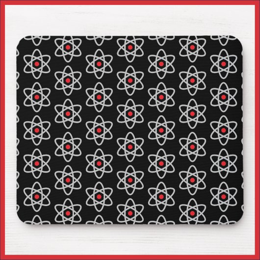 Science Lover Black en Red Atom Mousepad Muismat