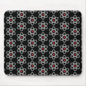 Science Lover Black en Red Atom Mousepad Muismat (Voorkant)