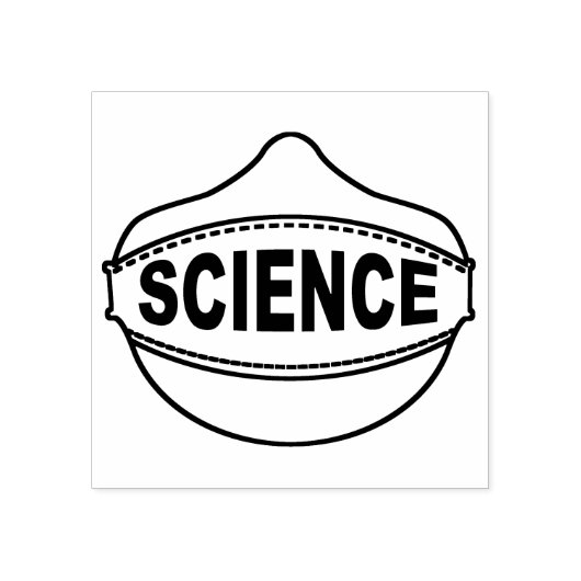 Science Mask Rubber Stamp 2x2" Rubberstempel (Afrduk)