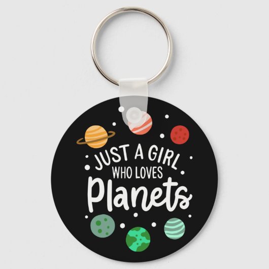 Science Nerd Outer Space Girl die van planeten hou Sleutelhanger (Voorkant)